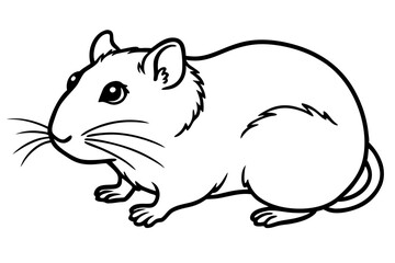 hamster silhouette line art vector illustration