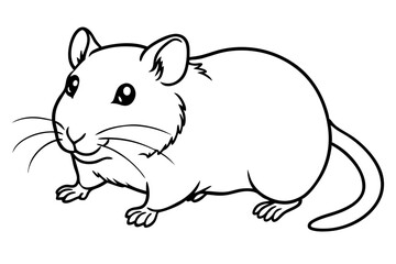 hamster silhouette line art vector illustration