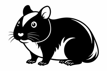 hamster silhouette line art vector illustration