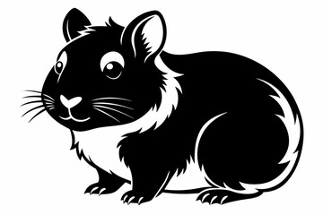 hamster silhouette line art vector illustration