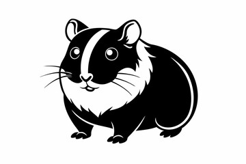 hamster silhouette line art vector illustration