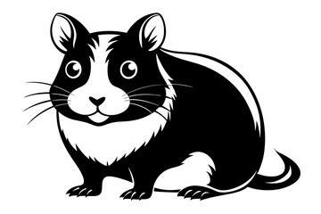 hamster silhouette line art vector illustration