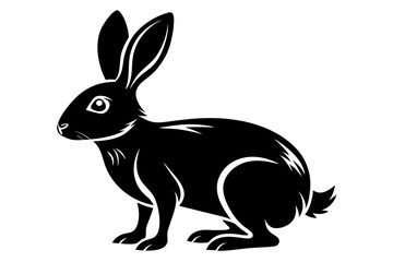 hare silhouette line art vector illustration