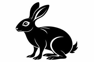 hare silhouette line art vector illustration