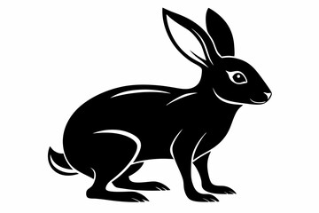 hare silhouette line art vector illustration