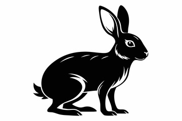 hare silhouette line art vector illustration
