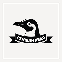 Penguin Head Silhouette Vector