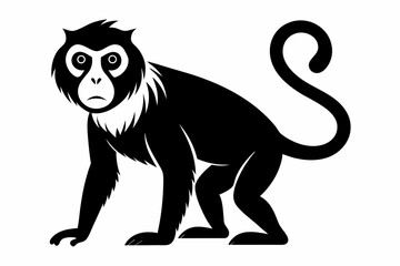 howler monkey silhouette line art vector illustration