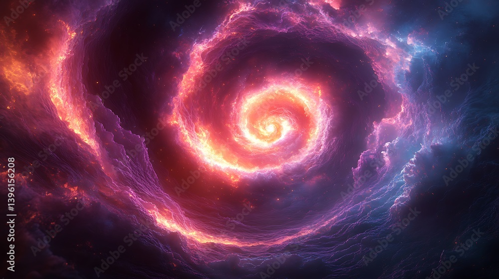 Canvas Prints a mystical storm of vibrant plasma waves, spiraling through an interdimensional gateway, twisting sp