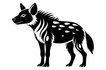 hyena silhouette line art vector illustration