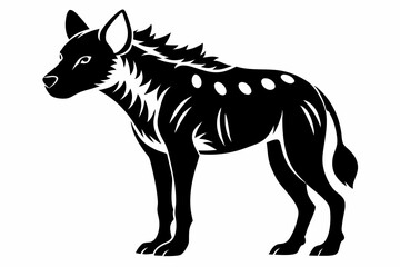 hyena silhouette line art vector illustration