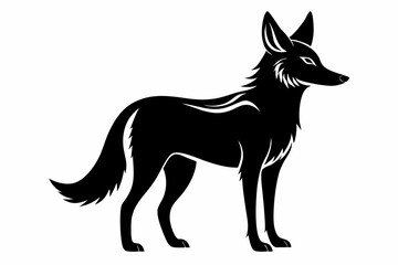 jackal silhouette line art vector illustration