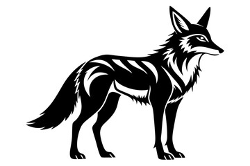 Obraz premium jackal silhouette line art vector illustration