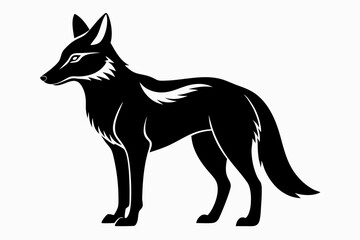 jackal silhouette line art vector illustration