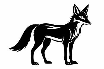 jackal silhouette line art vector illustration