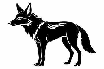 jackal silhouette line art vector illustration