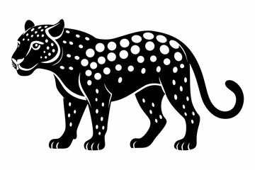 jaguar silhouette line art vector illustration