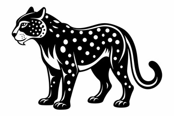 jaguar silhouette line art vector illustration