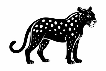 jaguar silhouette line art vector illustration