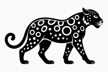 jaguar silhouette line art vector illustration