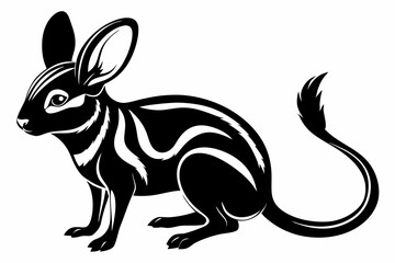 jerboa silhouette line art vector illustration