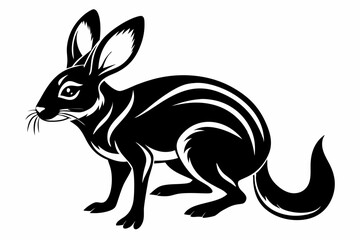 jerboa silhouette line art vector illustration