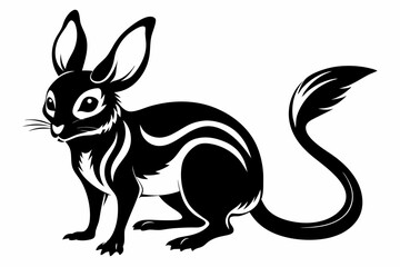 jerboa silhouette line art vector illustration