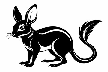 jerboa silhouette line art vector illustration