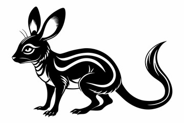 jerboa silhouette line art vector illustration