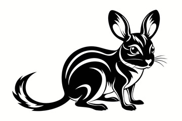 jerboa silhouette line art vector illustration
