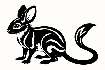 jerboa silhouette line art vector illustration