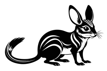 jerboa silhouette line art vector illustration