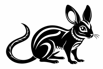 jerboa silhouette line art vector illustration
