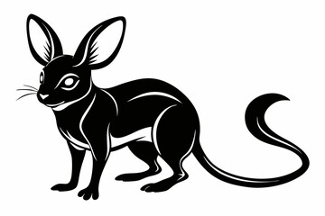 jerboa silhouette line art vector illustration