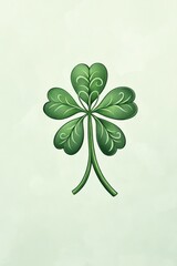 Elegant Irish shamrock illustration with intricate Celtic knotwork design on light green background