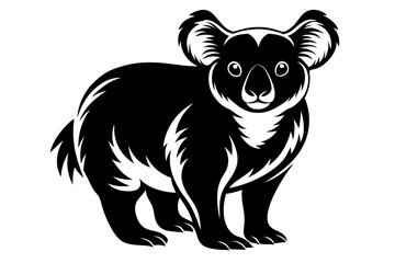 koala silhouette line art vector illustration
