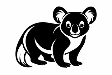 koala silhouette line art vector illustration