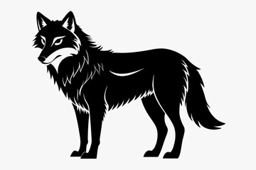 wolf silhouette line art vector illustration