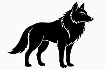 wolf silhouette line art vector illustration