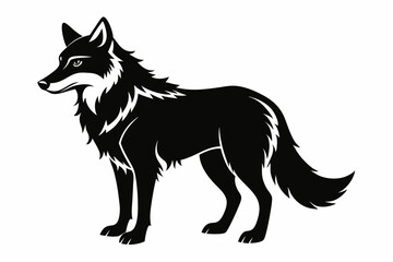 wolf silhouette line art vector illustration