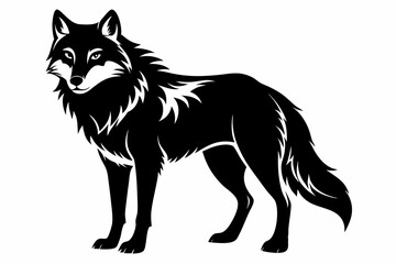 wolf silhouette line art vector illustration