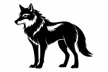 wolf silhouette line art vector illustration