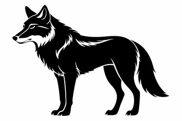 wolf silhouette line art vector illustration