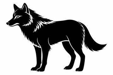 wolf silhouette line art vector illustration