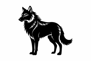 wolf silhouette line art vector illustration