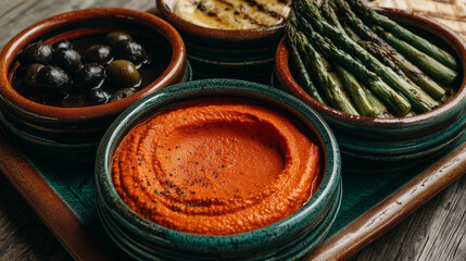 Mediterranean lunch spread