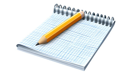 Notebook and Pencil Essential Tools for Writing Planning and Sketching on Grid Paper