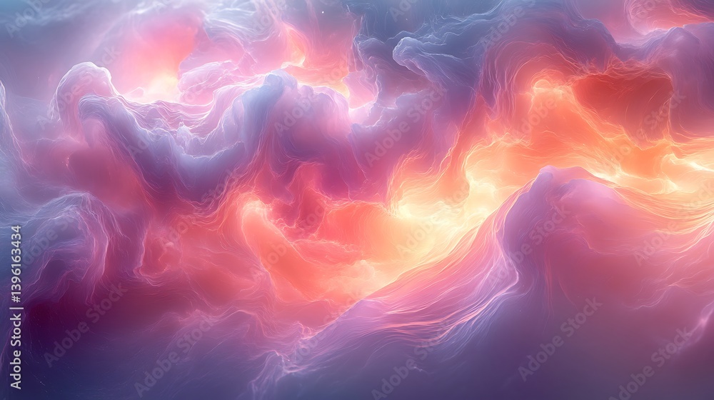 Canvas Prints a prismatic explosion of soft pastel waves, forming a surreal marble-like texture with infinite dept