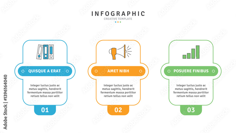 Poster business infographic template with modern design elements and icons in vector