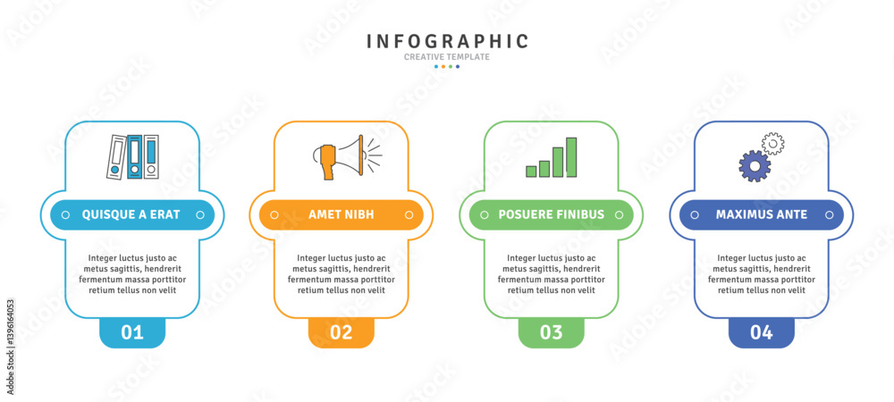 Poster business infographic template with modern design elements and icons in vector